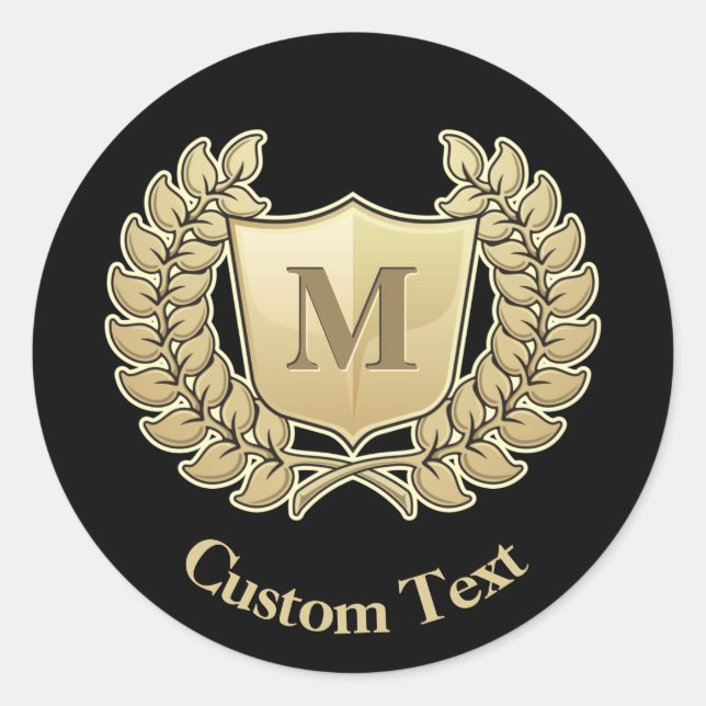 Pegatina Redonda Wreath con Escudo (Anverso)