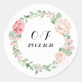 Pegatina Redonda Wreath elegante