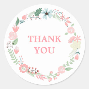 Pegatina Redonda Wreath floral monogramada