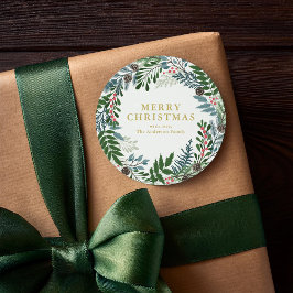 Pegatina Redonda Wreath navidades