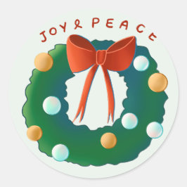 Pegatina Redonda Wreath navidades