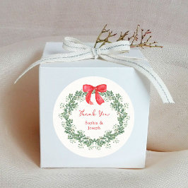Pegatina Redonda Wreath navidades | Boda de feriado caprichoso