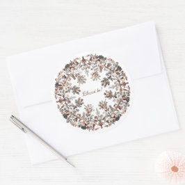 Pegatina Redonda Wreath nórdica