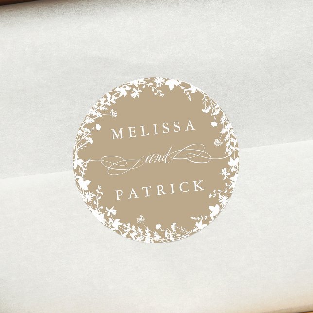 Pegatina Redonda Wreath Silhouette Boda Tan (Subido por el creador)