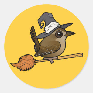 Pegatina Redonda Wren Witch
