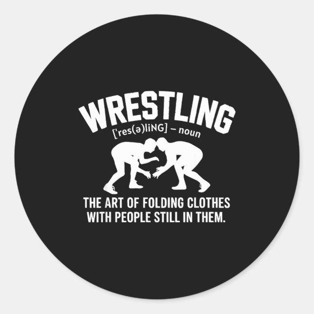 Pegatina Redonda Wrestling Funny Definition The Art Of Folding Clot (Anverso)