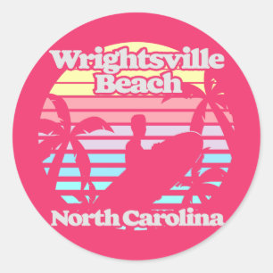 Pegatina Redonda Wrightsville Beach Carolina del Norte