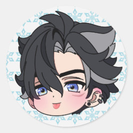 Pegatina Redonda Wriothesley Chibi Genshin Impact