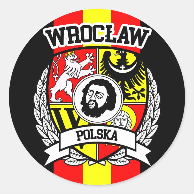 Pegatina Redonda Wrocław (Anverso)