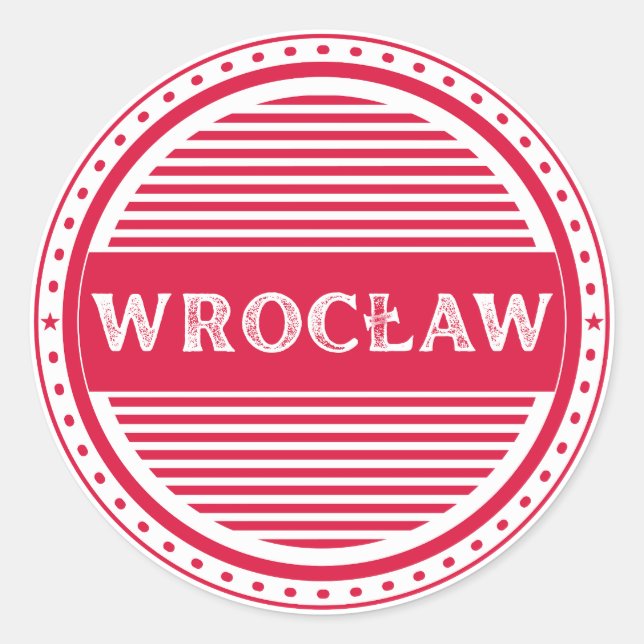 Pegatina Redonda Wroclaw City Pride Emblem – Polish Identity (Anverso)