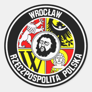 Pegatina Redonda Wrocław Round Emblem
