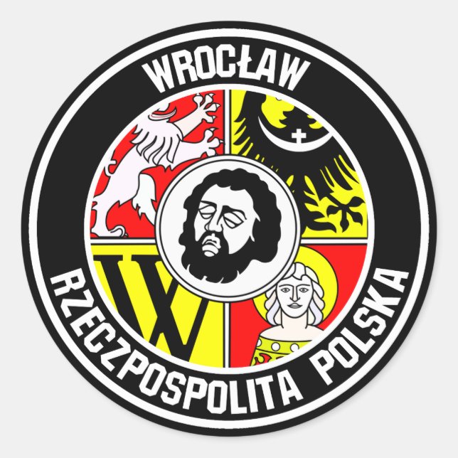Pegatina Redonda Wrocław Round Emblem (Anverso)