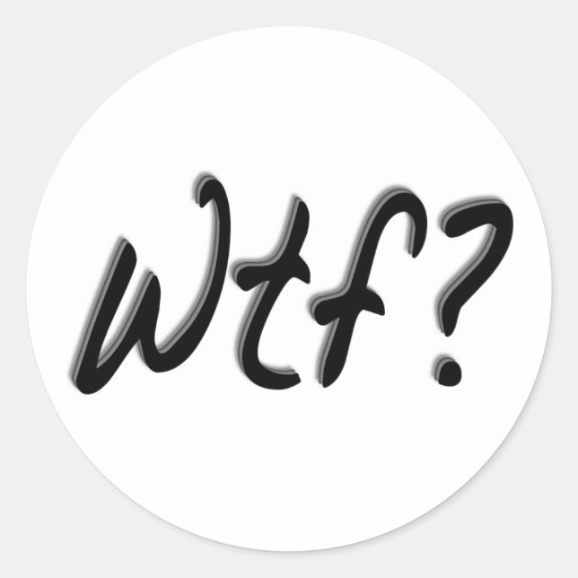 Pegatina Redonda Wtf (Anverso)