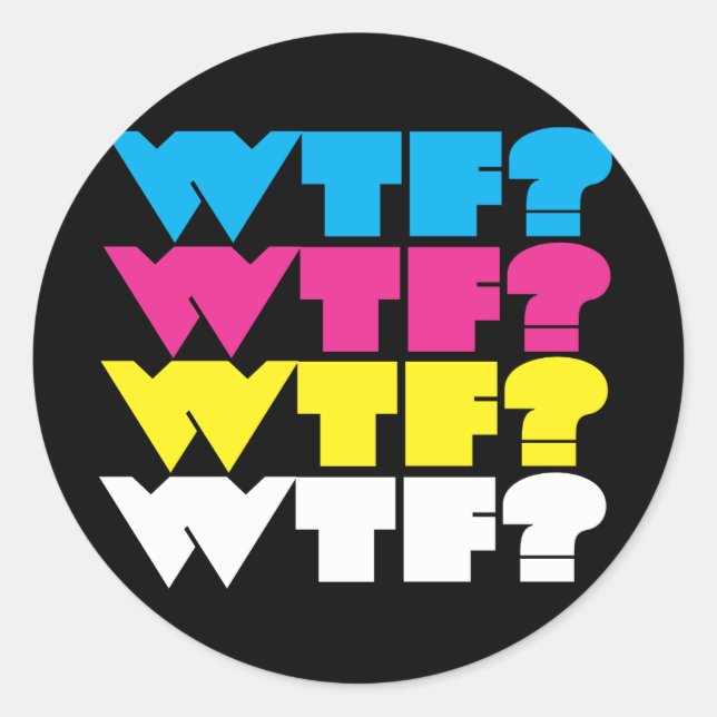 Pegatina Redonda ¿wtf? (Anverso)