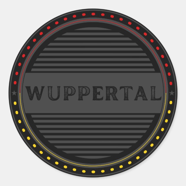 Pegatina Redonda Wuppertal City Pride Emblem – German Identity (Anverso)
