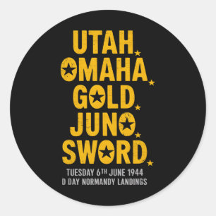 Pegatina Redonda Ww2 D Day Beats World War 2 Army Hero Normandy L
