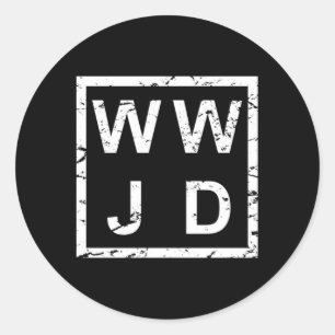 Pegatina Redonda Wwjd de estilo
