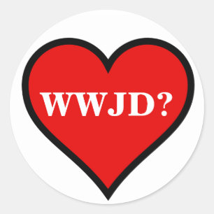 Pegatina Redonda WWJD Heart