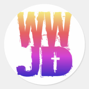 Pegatina Redonda WWJD qué Jesús haría