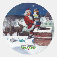 Wyeth - Santa Entregando Libros para Navidades.