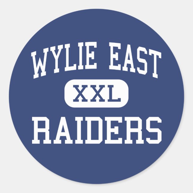 Pegatina Redonda Wylie East - Raiders - Escuela Secundaria - Wylie  (Anverso)