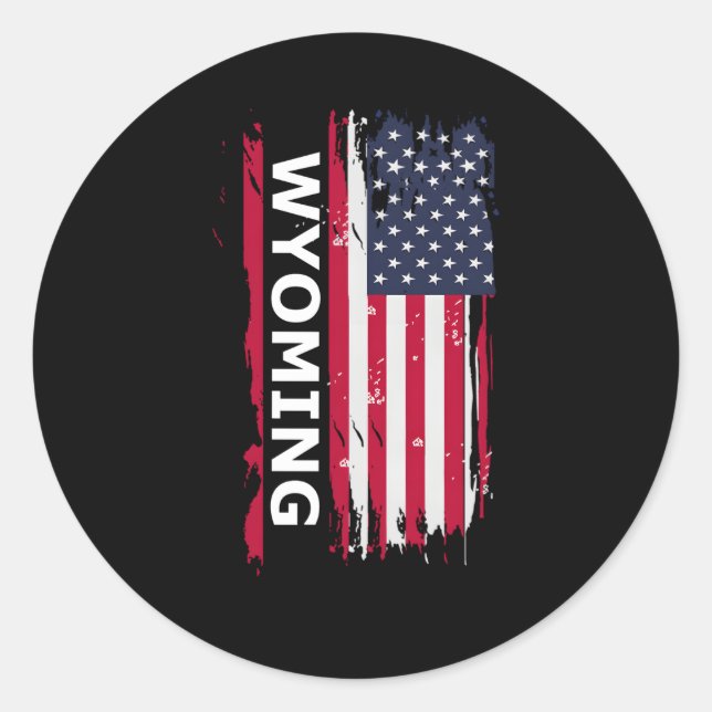 Pegatina Redonda Wyoming (Anverso)