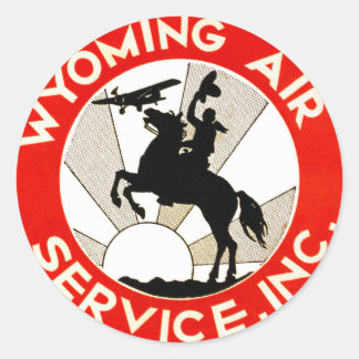 Pegatina Redonda Wyoming Air Service