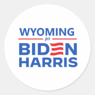 Pegatina Redonda Wyoming para Biden Harris