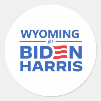 Pegatina Redonda Wyoming para Biden Harris
