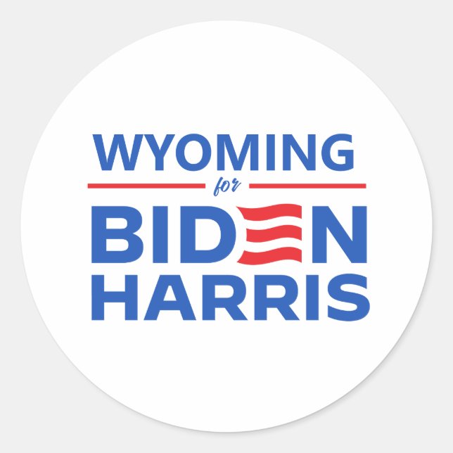 Pegatina Redonda Wyoming para Biden Harris (Anverso)