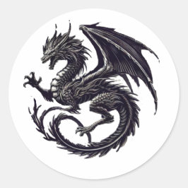 Pegatina Redonda Wyvern