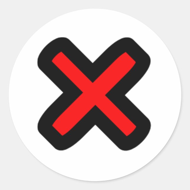 Pegatina Redonda X marca el punto (Anverso)