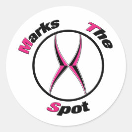 Pegatina Redonda X marca el punto