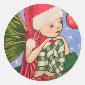Pegatina Redonda X-Mas Elf