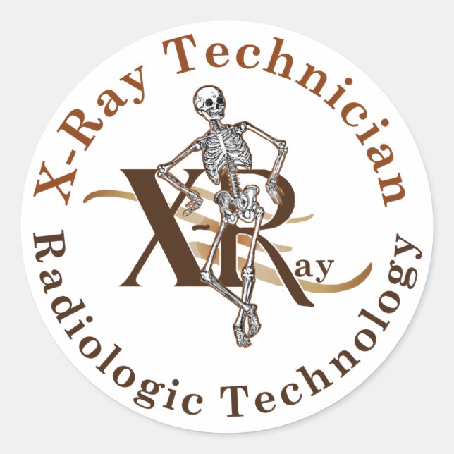 Pegatina Redonda X Ray Technician Circle Brown (Anverso)