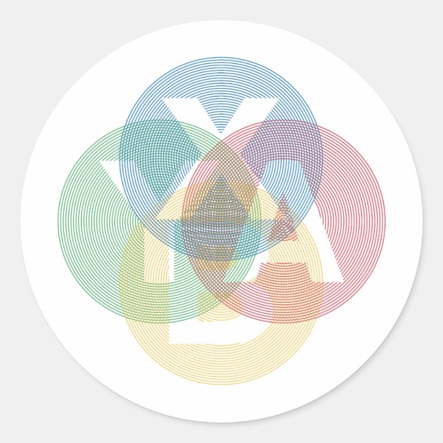 Pegatina Redonda XABY Colorido (Anverso)