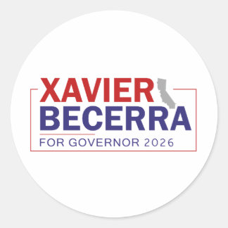 Pegatina Redonda Xavier Becerra 2026 Para Gobernador, Política Cali