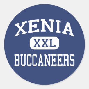 Pegatina Redonda Xenia - Buccaneros - Secundaria - Xenia Ohio