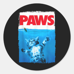 Pegatina Redonda Xiongying Paws Gato Y Ratón Arriba, Gracioso Gato