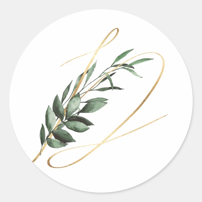 Pegatina Redonda xmas en monograma de invierno (Anverso)