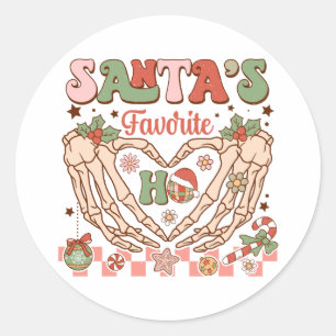 Pegatina Redonda Xmas Gift El Ho Favorito de Santa