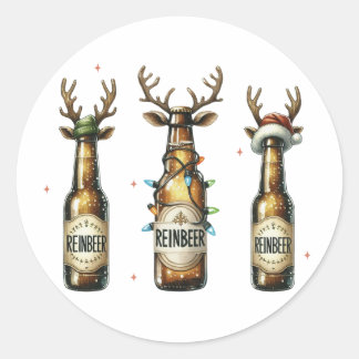 Pegatina Redonda Xmas Gift Reinbeer Reinbeer