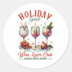 Pegatina Redonda Xmas Gift Wine Lover Club