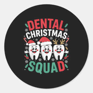 Pegatina Redonda Xmas Navidades dentales Escuadrones Dientes Dentis