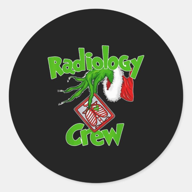 Pegatina Redonda Xmas Radiology Christmas Radiologist Xray Tech Fun (Anverso)