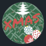 Pegatina Redonda Xmas sticker<br><div class="desc">Sticker for holiday gift</div>