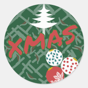 Pegatina Redonda Xmas sticker