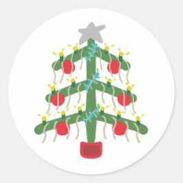 Pegatina Redonda Xmas Tree
