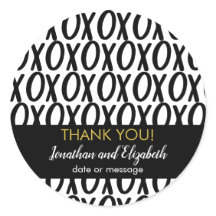 XOXO Abrazos Besos Gracias Negro Blanco