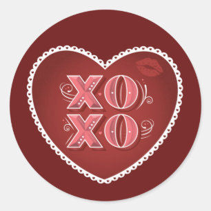 Pegatina Redonda XOXO (Abrazos y Besos) / Stickers